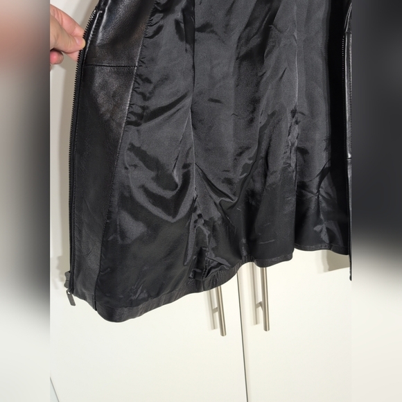 Siena Studio Black Leather Jacket Fitted Sleek Design - Picture 10 of 12